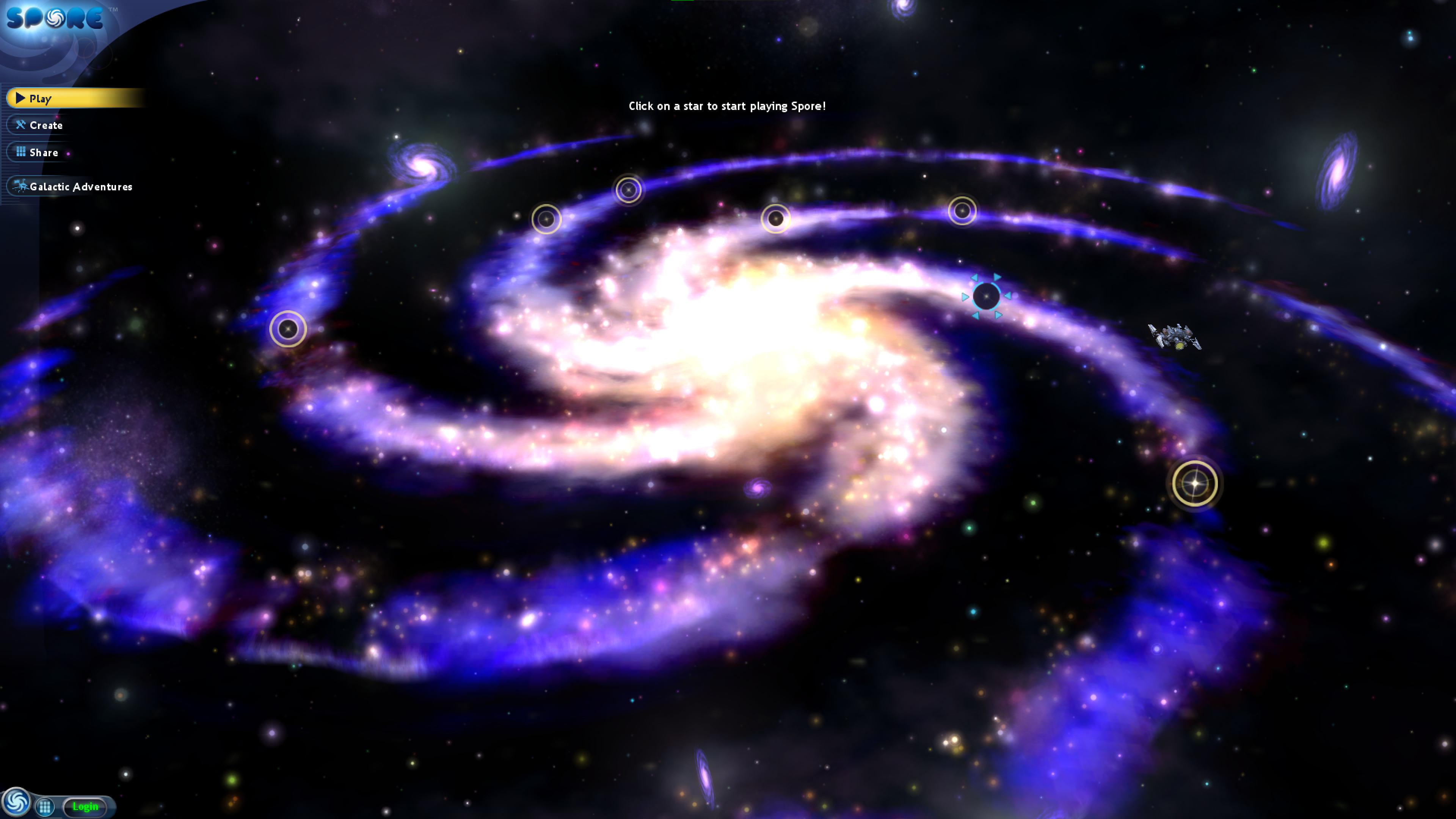 Screenshot of Spore on the galaxy menu